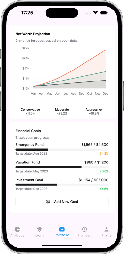 WealthyMe App Interface